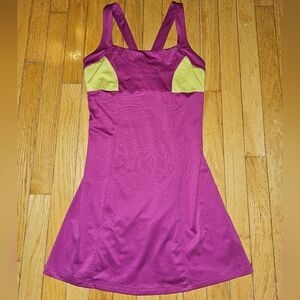 Pure Lime Tennis Dress Fushia with Yellow Accent Size Medium Excellent Condition